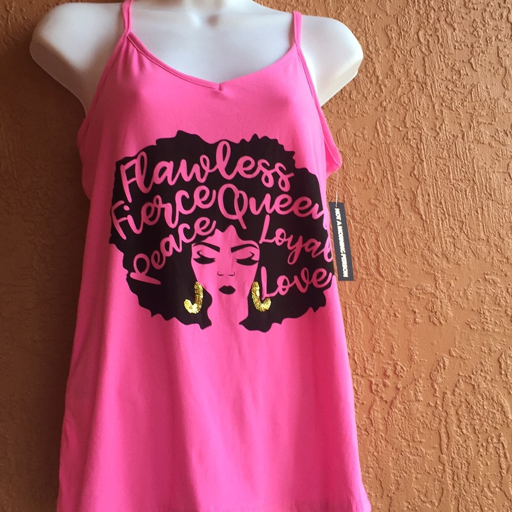 #414 Nwt Pink not a morning person tank top Sma…